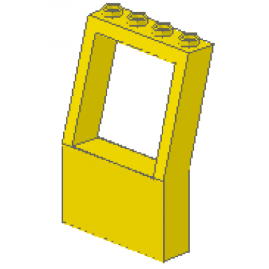 yellow fabuland window 2 x 4 x 5 with square top