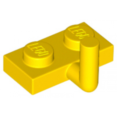 yellow plate modified 1 x 2 with bar arm up horizontal arm 5mm