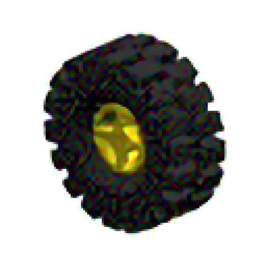 yellow wheel 8mm d x 6mm with black tire 21mm d x 9mm offset tread medium 4624 4084