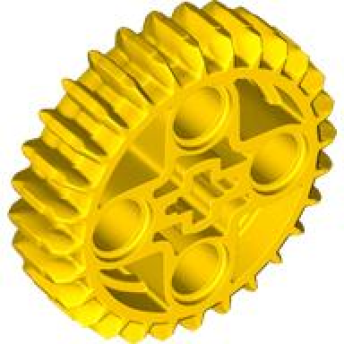 yellow technic gear 28 tooth double bevel