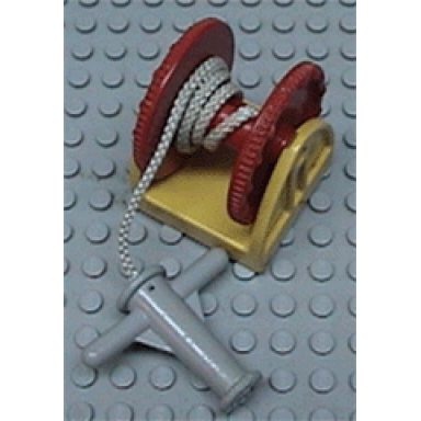 yellow duplo hose reel holder 2 x 2 with red drum light gray hose nozzle with handles string