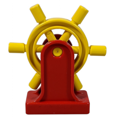 yellow duplo boat helm ships wheel with red support 4658 4657