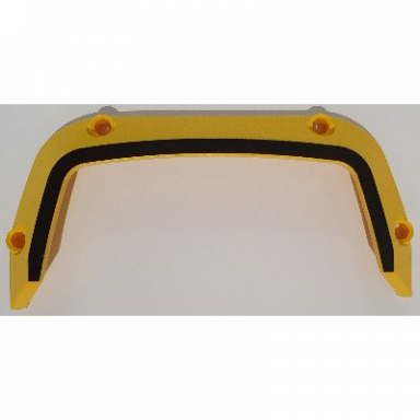 yellow technic panel car mudguard 15 x 2 x 7 with black stripe pattern