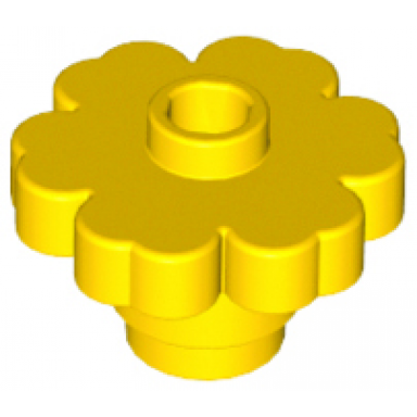 yellow plant flower 2 x 2 rounded - open stud