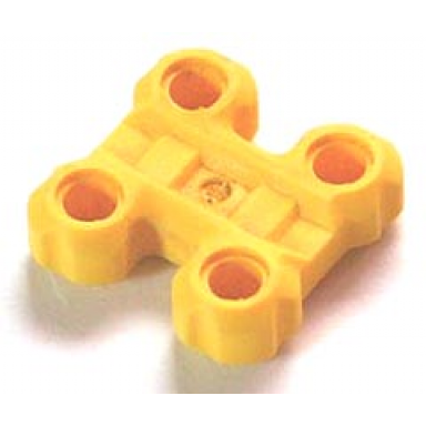 yellow technic spike connector flexible with four holes flat center
