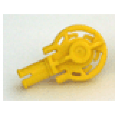 yellow technic rotation joint ball loop with 2 perpendicular pins with friction