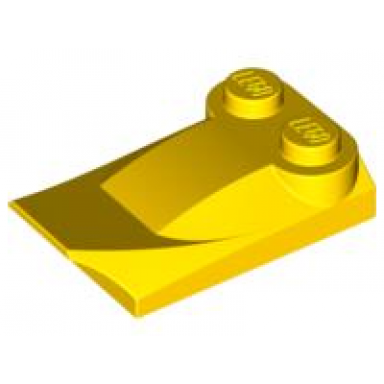 yellow slope curved 3 x 2 x 2 3 with 2 studs wing end