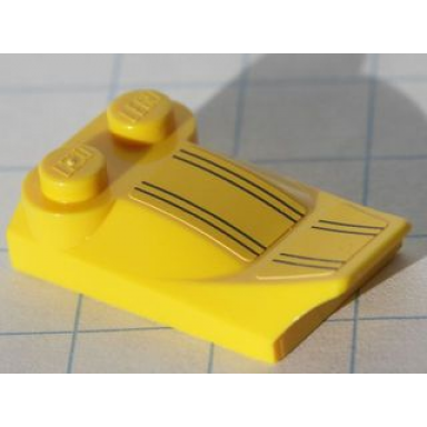 yellow slope curved 3 x 2 x 2 3 with 2 studs wing end with 8 black stripes pattern stickers - set 8122