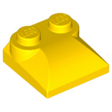 yellow slope curved 2 x 2 x 2 3 with 2 studs and curved sides