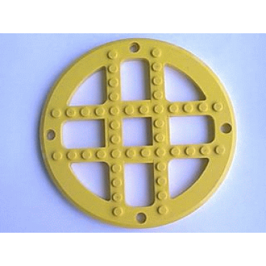 yellow fabuland plate round 13 2 3 stud diameter - ferris wheel side merry-go-round type 2 base