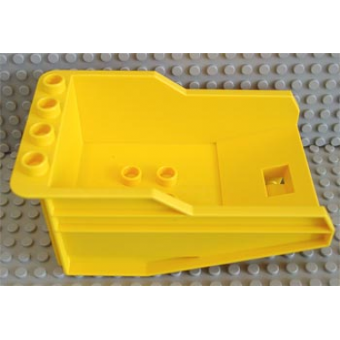 yellow duplo dump truck small container 1 row of studs on top tipper bed