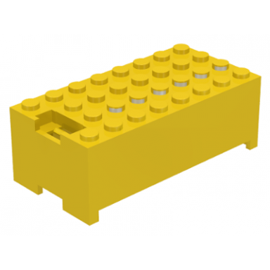 yellow electric 9v battery box small