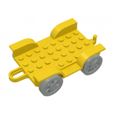 yellow fabuland car chassis 6 x 8 with hitch