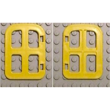 yellow duplo door window pane 1 x 3 x 2 1 2 with four panes