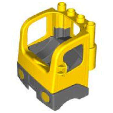 yellow duplo cabin truck semi-tractor cab with dark bluish gray base