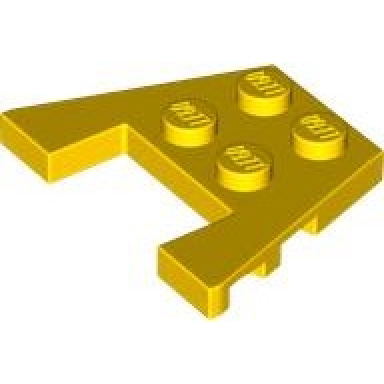 yellow wedge plate 3 x 4 with stud notches