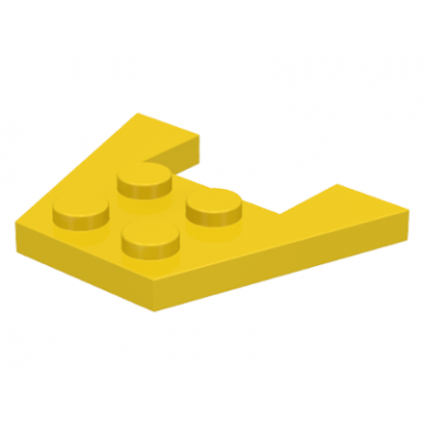 yellow wedge plate 3 x 4 without stud notches