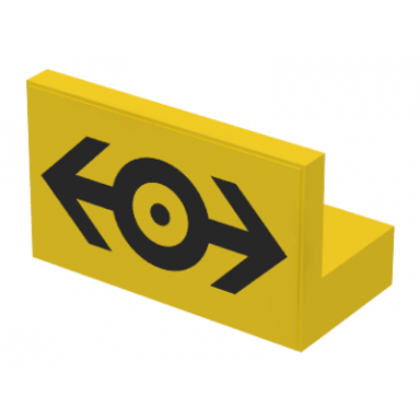 yellow panel 1 x 2 x 1 with train logo black pattern sticker - set 4544