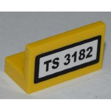 yellow panel 1 x 2 x 1 with ts 3182 pattern sticker - set 3182