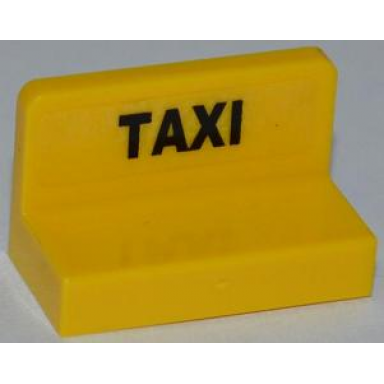 yellow panel 1 x 2 x 1 with black taxi pattern on inside sticker - set 7937