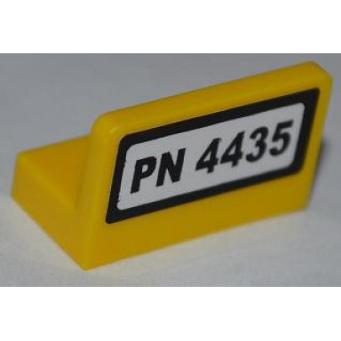 yellow panel 1 x 2 x 1 with pn 4435 on white background pattern sticker - set 4435