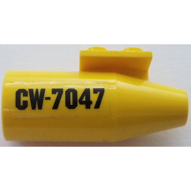 yellow engine smooth large 2 x 2 thin top plate with cw-7047 pattern model right side sticker - set 7047
