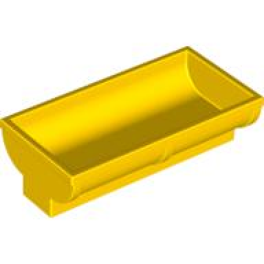 yellow duplo animal accessory feeding trough 2 x 4 x 2 with curved sides
