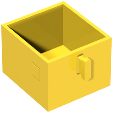 yellow duplo furniture drawer 2 x 2 with pull handle
