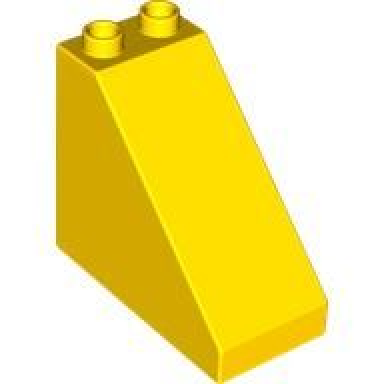 yellow duplo brick 4 x 2 x 3 slope