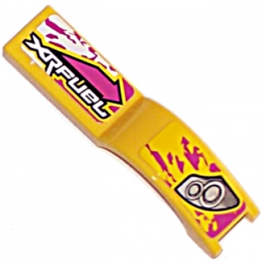 yellow vehicle mudguard 1 x 4 1 2 with xrfuel arrow and headlights pattern model right side stickers - set 8131