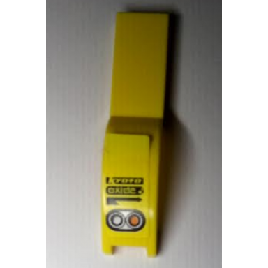 yellow vehicle mudguard 1 x 4 1 2 with kyoto oxide and taillights pattern model right side sticker - set 8135