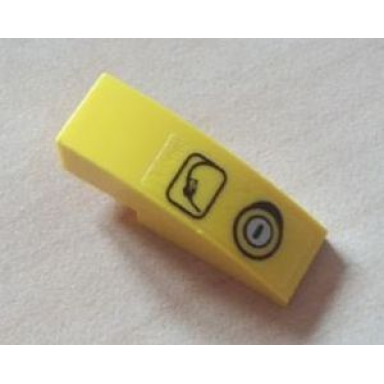 yellow slope curved 3 x 1 with gas nozzle and filler cap pattern sticker - set 7249