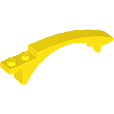 yellow slope curved 8 x 1 x 1 2 3 with arch and 2 recessed studs