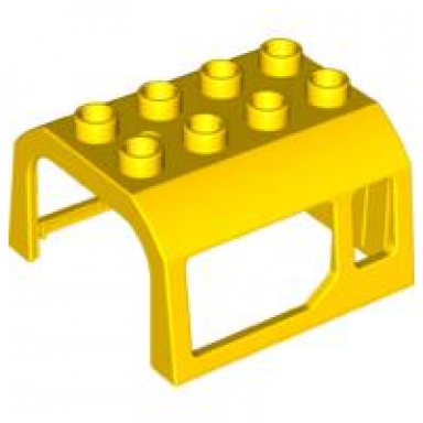 yellow duplo train locomotive cabin roof 2 x 4 studs 2 small and 2 large windows