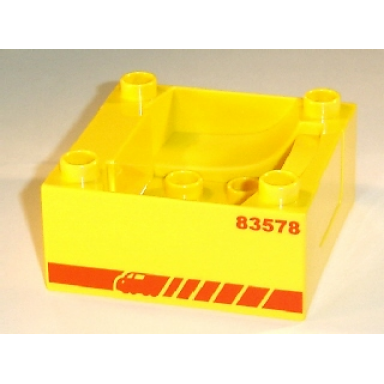 yellow duplo train cab tender base with bottom tube with 83578 locomotive pattern