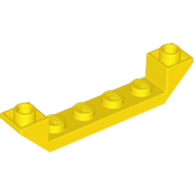 yellow slope inverted 45 6 x 1 double with 1 x 4 cutout
