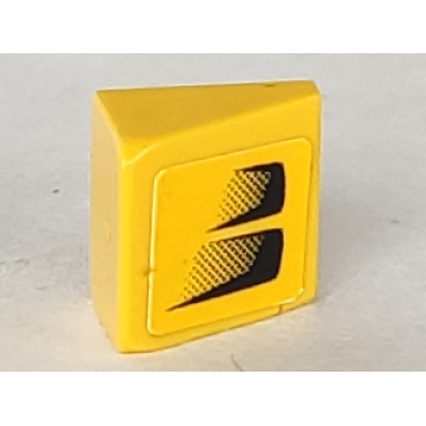 yellow slope 30 1 x 1 x 2 3 with black air intake double faded pattern model left side sticker - set 8124