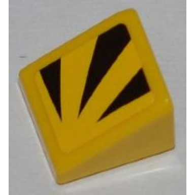 yellow slope 30 1 x 1 x 2 3 with 3 black triangular shapes pattern model right side sticker - set 8228