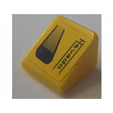 yellow slope 30 1 x 1 x 2 3 with air inlet and hevado pattern model left side sticker - set 8154
