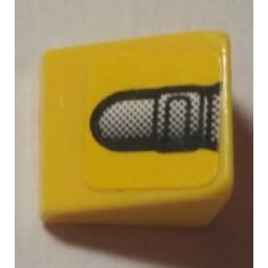 yellow slope 30 1 x 1 x 2 3 with fender bumper end on yellow background pattern model right side sticker - set 8666
