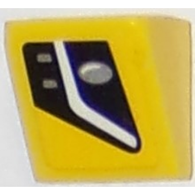 yellow slope 30 1 x 1 x 2 3 with chevrolet corvette lower headlight pattern model right side sticker - set 75870