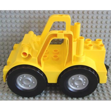yellow duplo bulldozer body with wheels