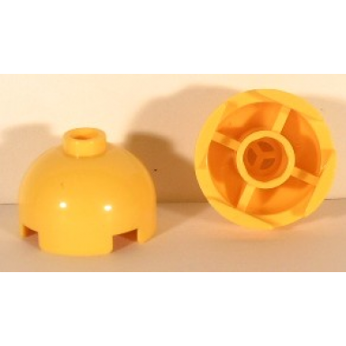 yellow brick round 2 x 2 dome top without bottom axle holder