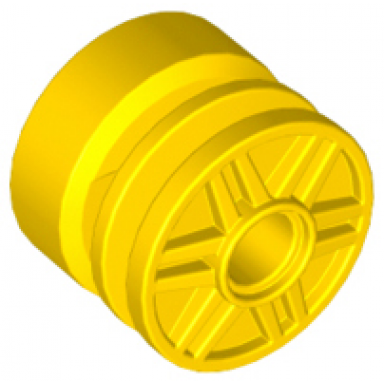 yellow wheel 18mm d x 14mm with pin hole fake bolts and shallow spokes