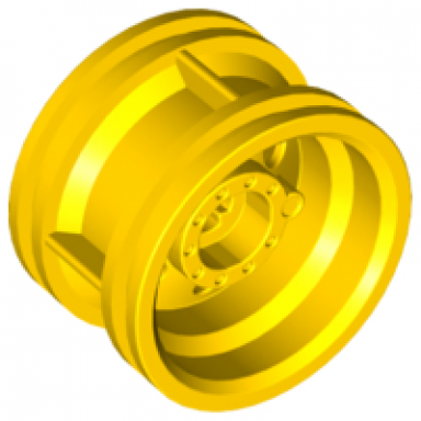 yellow wheel 30.4mm d x 20mm with no pin holes and reinforced rim