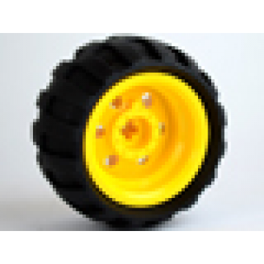 yellow wheel 30.4mm d x 20mm with no pin holes and reinforced rim with black tire 43.2mm d x 26mm balloon small 56145 61481
