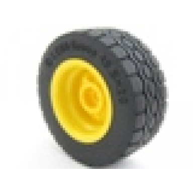 yellow wheel 30.4mm d x 20mm with no pin holes and reinforced rim with black tire 49.5 x 20 56145 15413