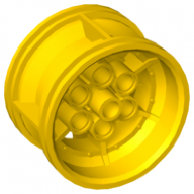 yellow wheel 43.2mm d x 26mm technic racing small 6 pin holes