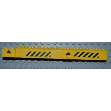 yellow crane arm outside wide with pin hole at mid-point with black and yellow danger stripes pattern on both sides 4 stickers - set 4645