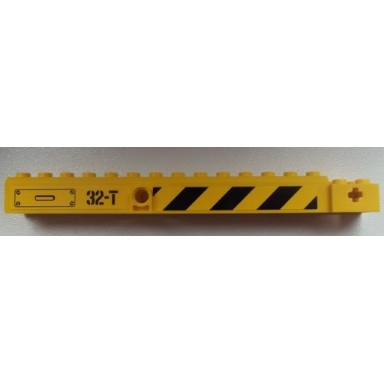 yellow crane arm outside wide with pin hole at mid-point with 32-t and black and yellow danger stripes pattern on both sides stickers - set 60026